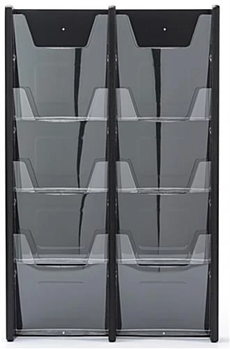 4-Tiered Literature Wall Rack, 4"/8.5"w, 8-16 Pockets - Black 6 4-Tiered Literature Wall Rack, 4"/8.5"w, 8-16 Pockets - Black - Image 4