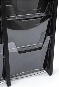 4-Tiered Literature Wall Rack, 4"/8.5"w, 8-16 Pockets - Black 14 4-Tiered Literature Wall Rack, 4"/8.5"w, 8-16 Pockets - Black -LuxeDisplay Shop wmac2r8bk ra6 preview