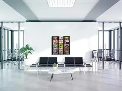 4-Tiered Wood Literature Wall Rack, 4"/8.5"w, 12-24 Pockets - Black -LuxeDisplay Shop wmac3r12bk.ra7 preview