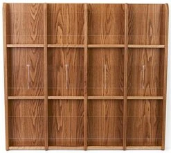 2-Tiered Wood Literature Wall Rack, 4"/8.5"w, 12-24 Pockets - Medium Oak -LuxeDisplay Shop wmlm12mo.ra3 preview