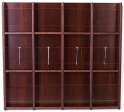 2-Tiered Wood Literature Wall Rack, 4"/8.5"w, 12-24 Pockets - Mahogany -LuxeDisplay Shop wmlm12rm.ra3 preview