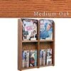 2-Tiered Wood Literature Wall Rack, 4"/8.5"w, 4-8 Pockets - Medium Oak -LuxeDisplay Shop wmlm4mo