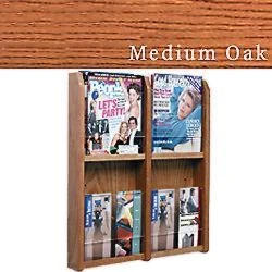2-Tiered Wood Literature Wall Rack, 4"/8.5"w, 4-8 Pockets - Medium Oak 3 2-Tiered Wood Literature Wall Rack, 4"/8.5"w, 4-8 Pockets - Medium Oak