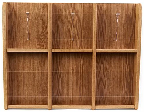 2-Tiered Wood Literature Wall Rack, 4"/8.5"w, 6-12 Pockets - Light Oak 6 2-Tiered Wood Literature Wall Rack, 4"/8.5"w, 6-12 Pockets - Light Oak - Image 4