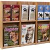 2-Tiered Wood Literature Wall Rack, 4"/8.5"w, 6-12 Pockets - Light Oak