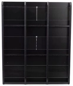 3-Tiered Literature Wall Rack, 4"/8.5"w, 9-18 Pockets - Black -LuxeDisplay Shop wmlm9bk ra3 preview