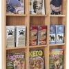 3-Tiered Wood Literature Wall Rack, 4"/8.5"w, 9-18 Pockets - Light Oak -LuxeDisplay Shop wmlm9lo.rw preview