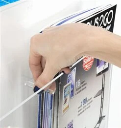 24 X 36 Wall Acrylic Sign Holder, 4"/8.5"w, 3-5 Pockets, Silver Standoffs - Clear -LuxeDisplay Shop wms02436bo.ra5 preview