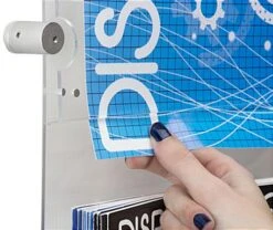 24 X 36 Wall Acrylic Sign Holder, 4"/8.5"w, 3-5 Pockets, Silver Standoffs - Clear -LuxeDisplay Shop wms02436bo.ra6 preview