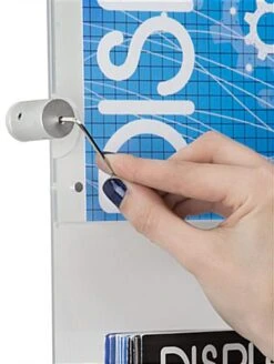 24 X 36 Wall Acrylic Sign Holder, 4"/8.5"w, 3-5 Pockets, Silver Standoffs - Clear -LuxeDisplay Shop wms02436bo.ra7 preview