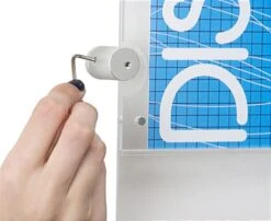 24 X 36 Wall Acrylic Sign Holder, 4"/8.5"w, 3-5 Pockets, Silver Standoffs - Clear -LuxeDisplay Shop wms02436bo.ra8 preview