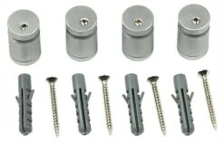 24 X 36 Wall Acrylic Sign Holder, 4"/8.5"w, 3-5 Pockets, Silver Standoffs - Clear -LuxeDisplay Shop wms02436bo.ra9 preview