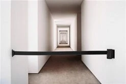 QueuePole.Economy Wall Mounted Retractable 7' Stanchion Belt - Black -LuxeDisplay Shop wmstc25bk1.renv preview