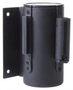 QueuePole.Economy Wall Mounted 8’ Stanchion Belt – Yellow & Black Diagonal Stripe -LuxeDisplay Shop wmstc25by1.ra4 preview