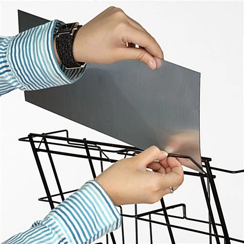 5-Tiered Wire Literature Floor Stand, Open Shelves, Sign Clip, 22.5 X 44.5 - Black 8 5-Tiered Wire Literature Floor Stand, Open Shelves, Sign Clip, 22.5 X 44.5 - Black - Image 6