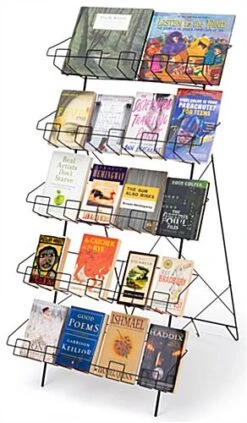5-Tiered Wire Literature Floor Stand, Open Shelves, Sign Clip, 22.5 X 44.5 - Black 13 5-Tiered Wire Literature Floor Stand, Open Shelves, Sign Clip, 22.5 X 44.5 - Black -LuxeDisplay Shop wrf5t23 .ra5 preview