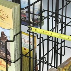 2-Tiered Wire Brochure Rack, Tabletop, Rotating, 16 Pockets Fit 4x9 Pamphlets - Black -LuxeDisplay Shop wscb216.ra4 preview
