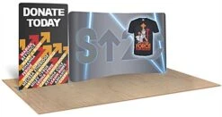 15' Trade Show Display W/ 2 Backdrops, Custom Graphics, Portable
