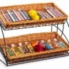 Tiered Wire Rack W/ 2 Wicker Baskets - Black 1 Tiered Wire Rack W/ 2 Wicker Baskets - Black -LuxeDisplay Shop wwb2t25bk.rw preview