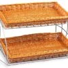 Tiered Wire Rack W/ 2 Wicker Baskets - Silver 2 Tiered Wire Rack W/ 2 Wicker Baskets - Silver -LuxeDisplay Shop wwb2t25ss.rw preview
