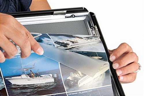 11 X 17 Menu Stand For Floor, Snap Open, Double Curve Pole - Black 5 11 X 17 Menu Stand For Floor, Snap Open, Double Curve Pole - Black - Image 3