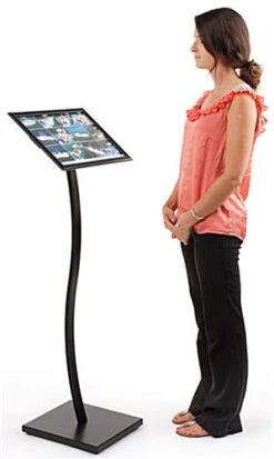 11 X 17 Menu Stand For Floor, Snap Open, Double Curve Pole - Black 9 11 X 17 Menu Stand For Floor, Snap Open, Double Curve Pole - Black -LuxeDisplay Shop ych1711bk.ra3 preview